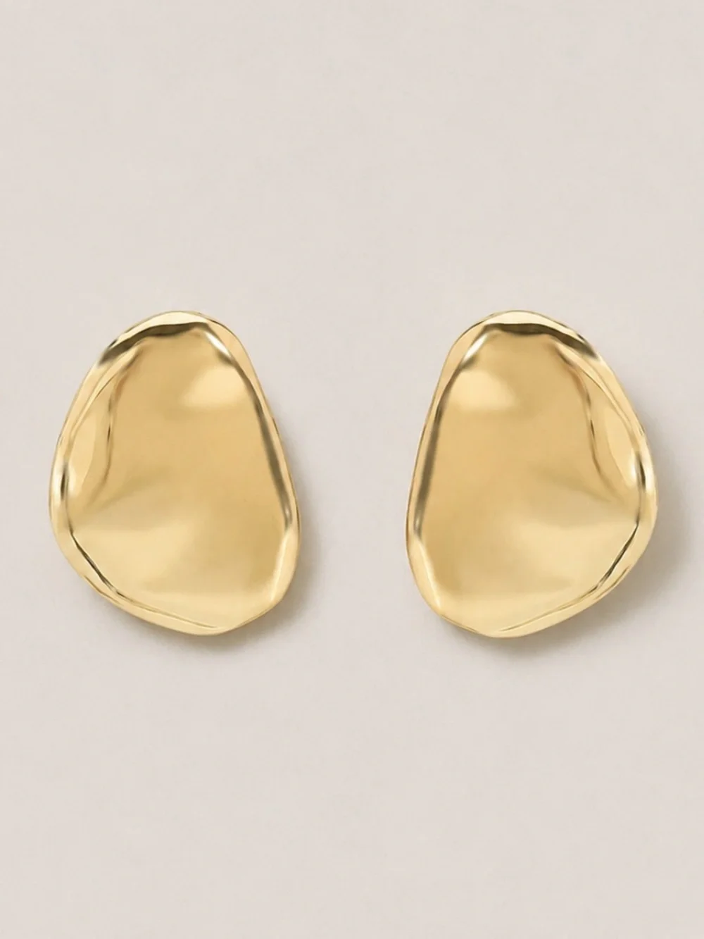New! Gold Asymmetrical Statement Earrings NWOT